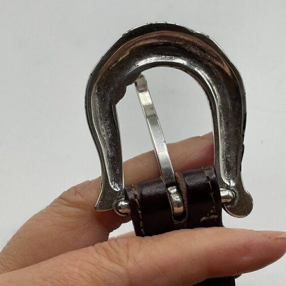 Brighton Allegro Swirl Brown Mock Crocodile Leather Waist Belt Women's L 24507 - Picture 6 of 9